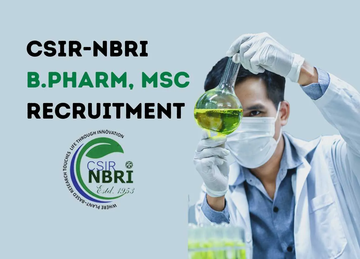 Recruitment for B.Pharm, MSc as Project Associate at NBRI