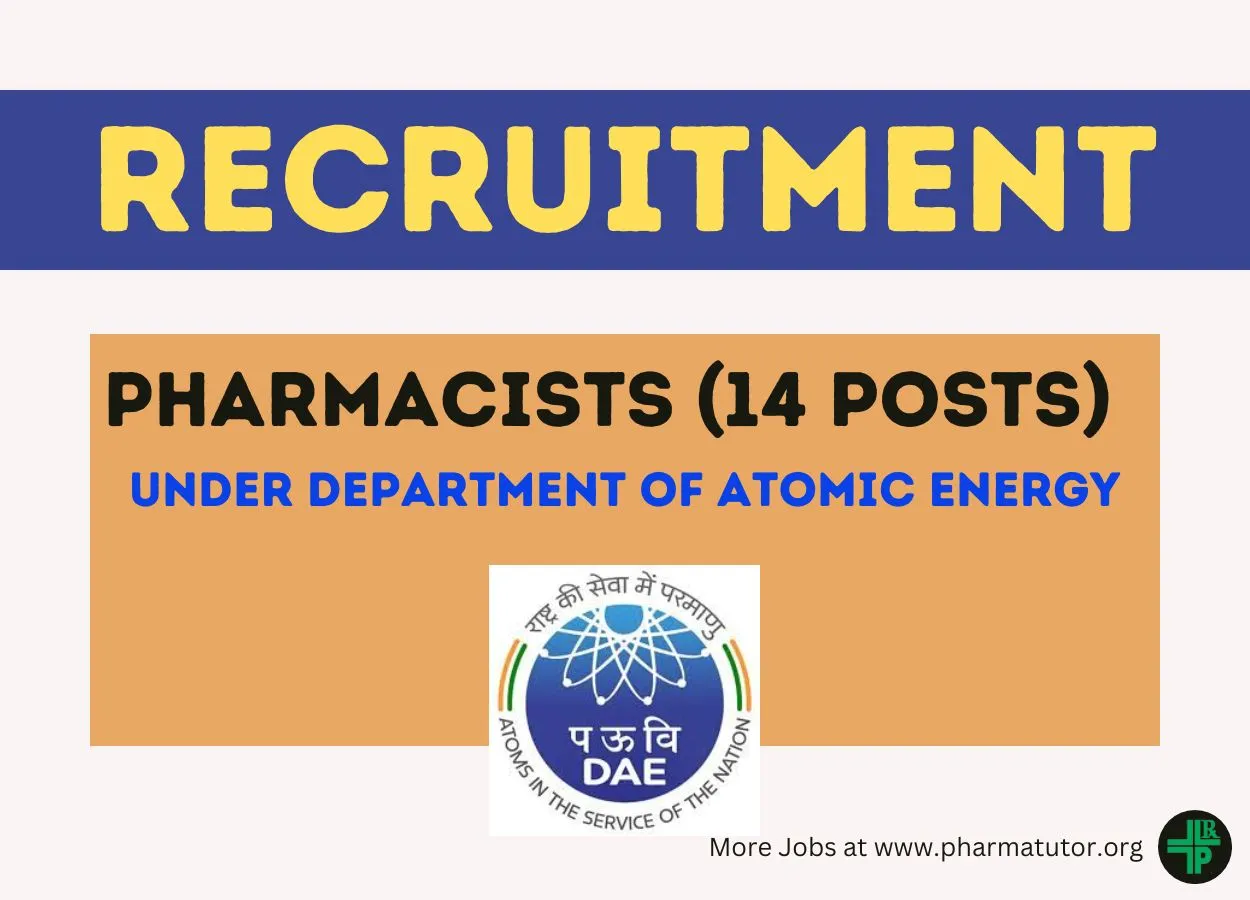 Recruitment for Pharmacists under Department of Atomic Energy