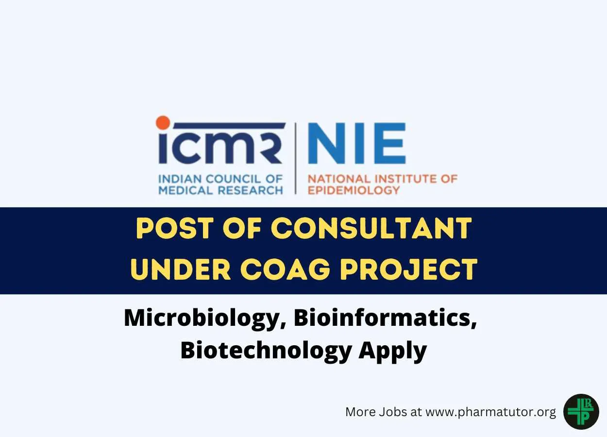 Applications are invited for post of Consultant at National Institute of Epidemiology