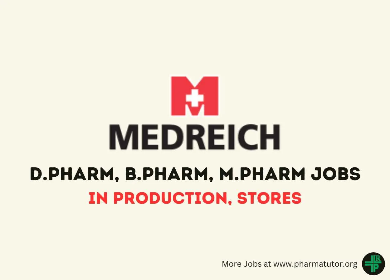 Interview for D.Pharm, B.Pharm, M.Pharm in Production, Stores at Medreich