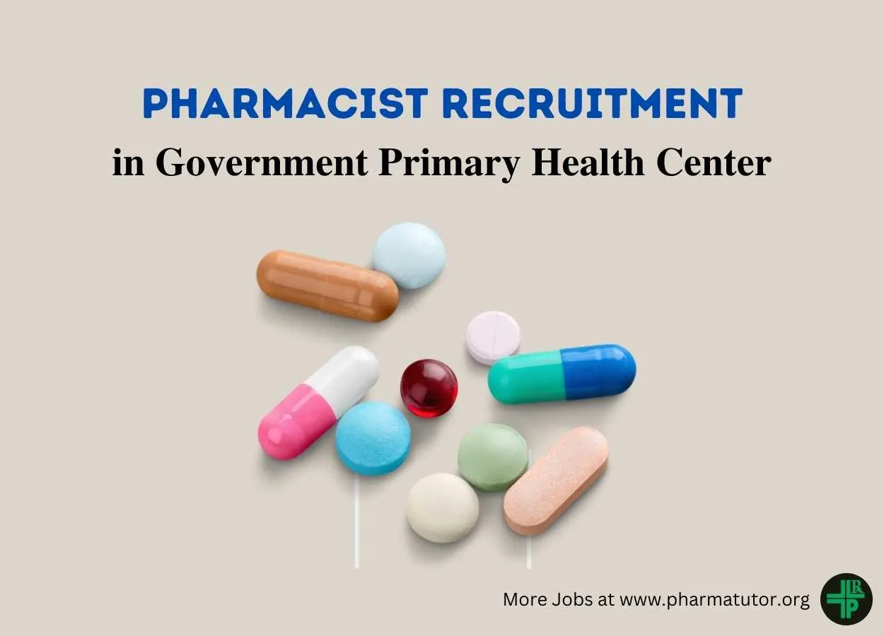 Job for Pharmacist in Government Primary Health Center