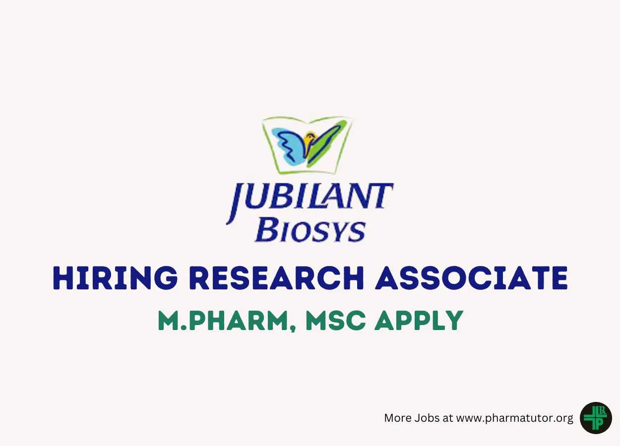 Jubilant Biosys Ltd Hiring Research Associate