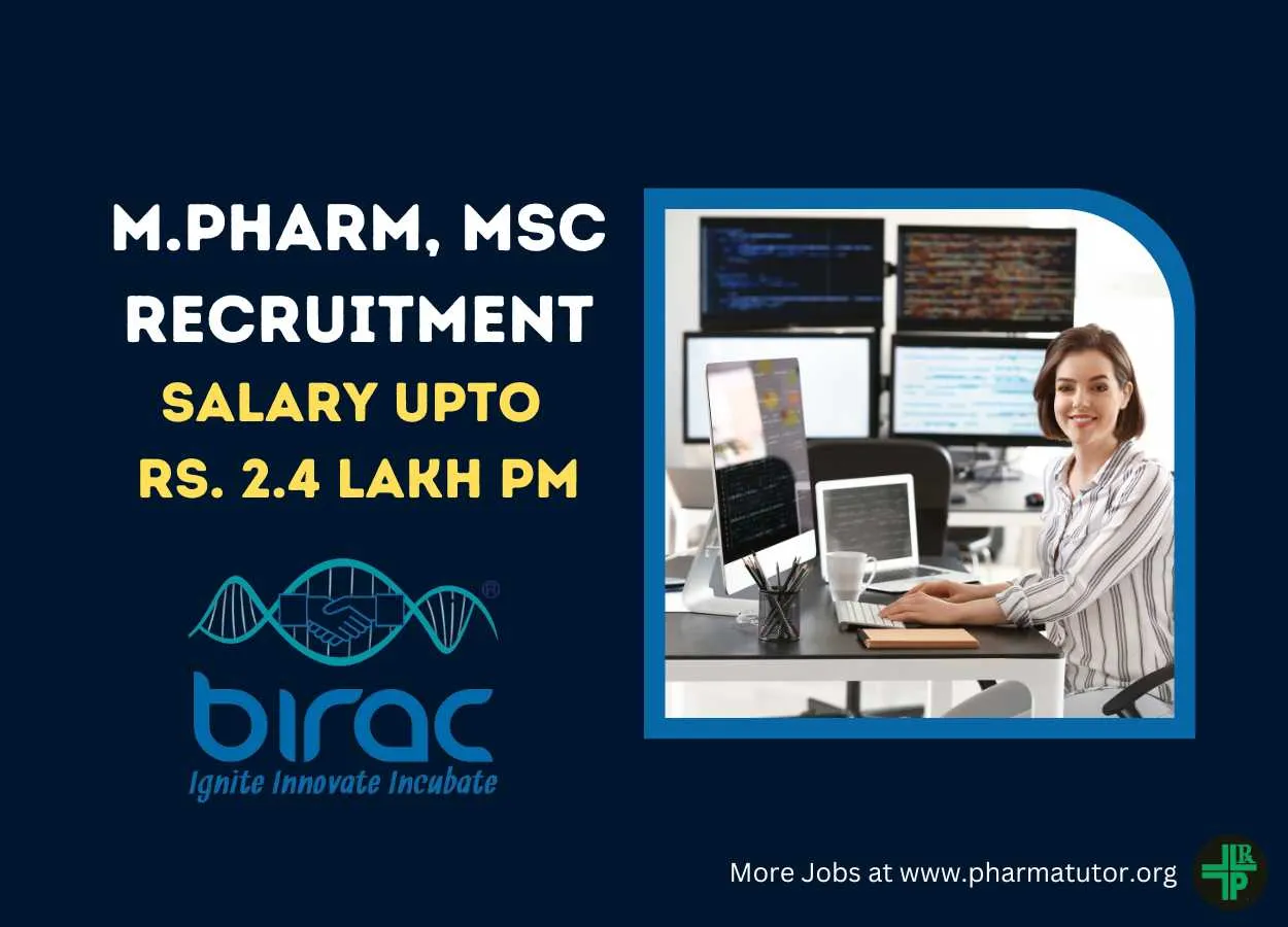 Opportunity for M.Pharm, MSc Life Sciences at BIRAC