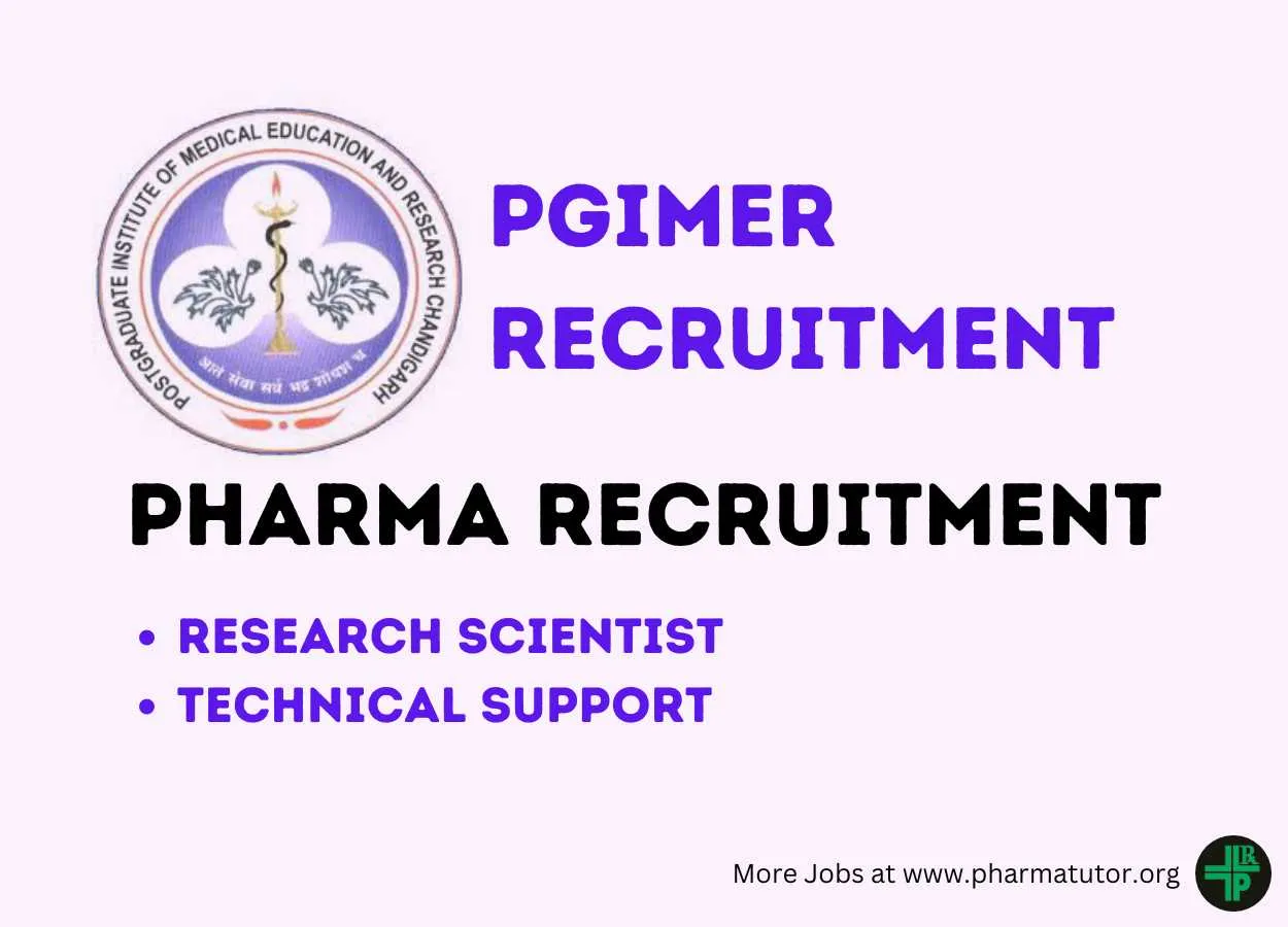 PGIMER looking for Research Scientist, Technical Support post