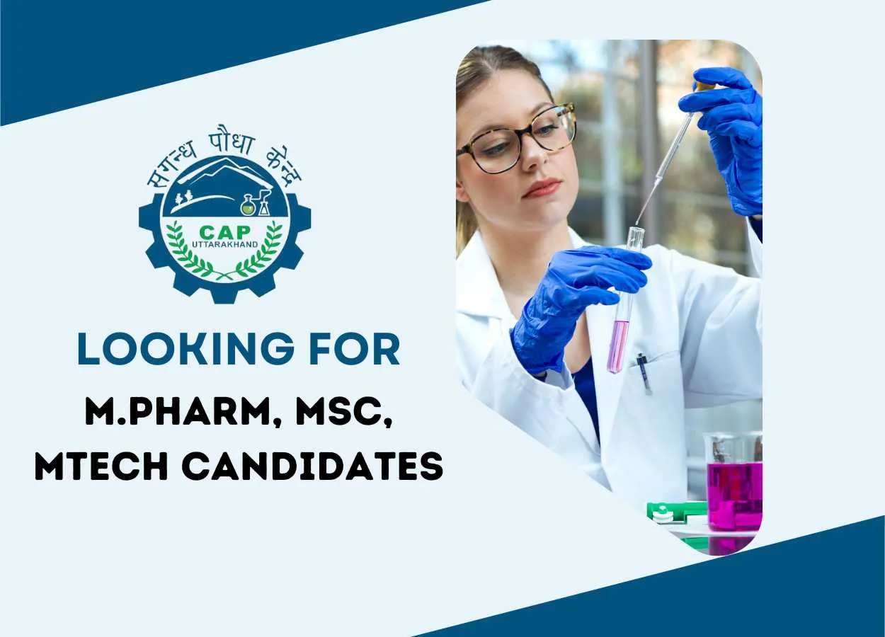 Vacancy for M.Pharm, MSc, MTech as Scientist, JRF at Centre for Aromatic Plants