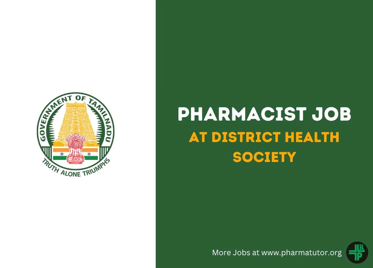Vacancy for Pharmacist at District Health Society Thirupur