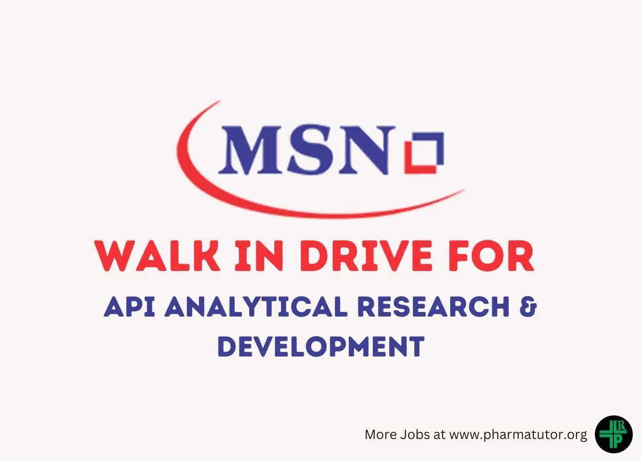 Walk In Drive for API Analytical Research & Development at MSN Laboratories
