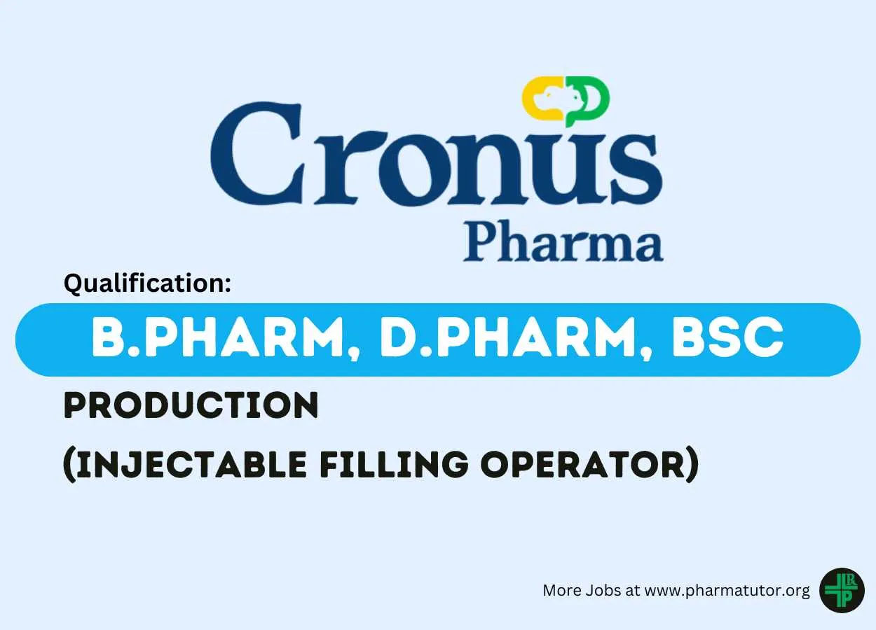 Walk in Drive for B.Pharm, D.Pharm, BSc in Production at Cronus Pharma