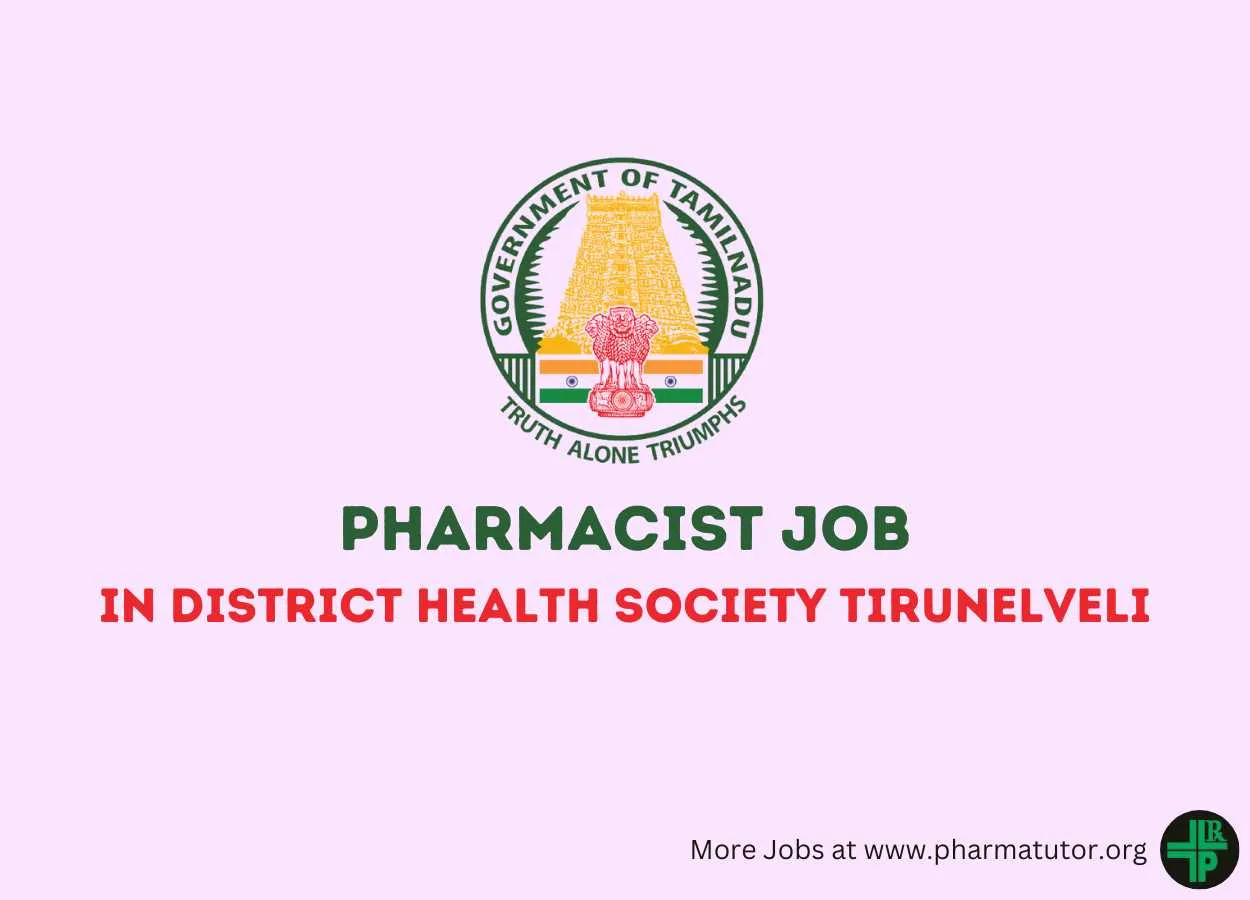 Job for Pharmacist in District Health Society Tirunelveli