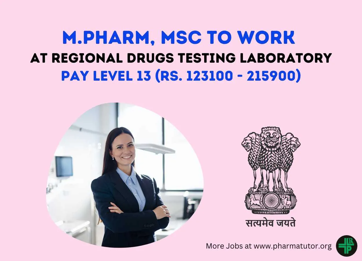 Applications are invited for post of Director at Regional Drugs Testing Laboratory
