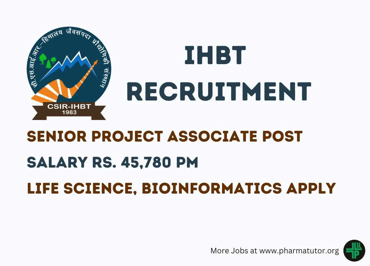 Apply Online for Senior Project Associate at IHBT