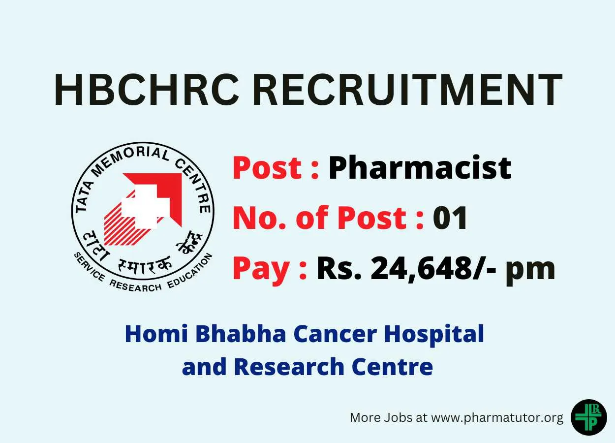Interview for Pharmacist at Homi Bhabha Cancer Hospital and Research Centre