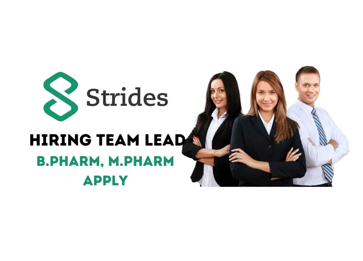 Job for B.Pharm, M.Pharm as Team Lead at Strides Pharma