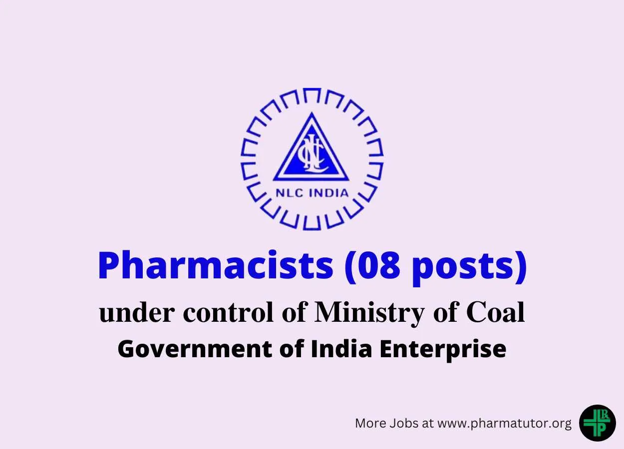 Job for Pharmacists at NLC India Limited