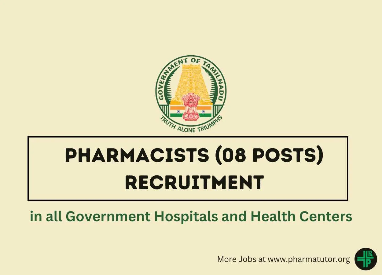 Job for Pharmacists in all Government Hospitals and Health Centers