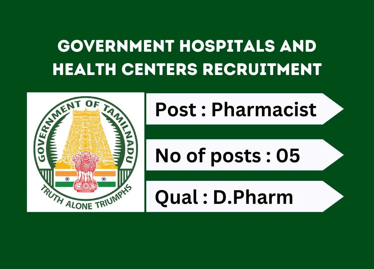 Job for Pharmacists in Government Hospitals and Health Centers