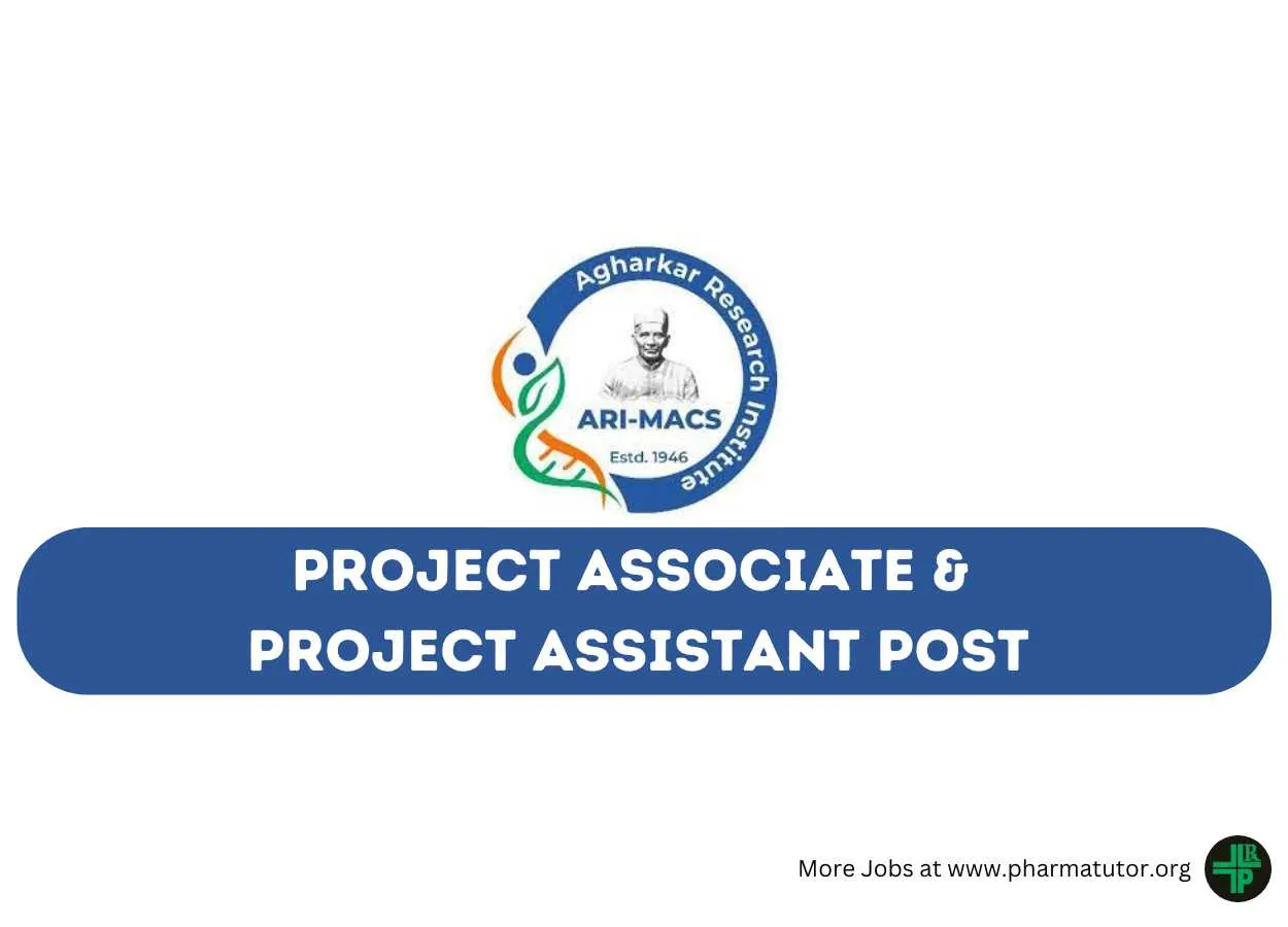 Vacancy for Project Associate, Project Assistant at Agharkar Research Institute