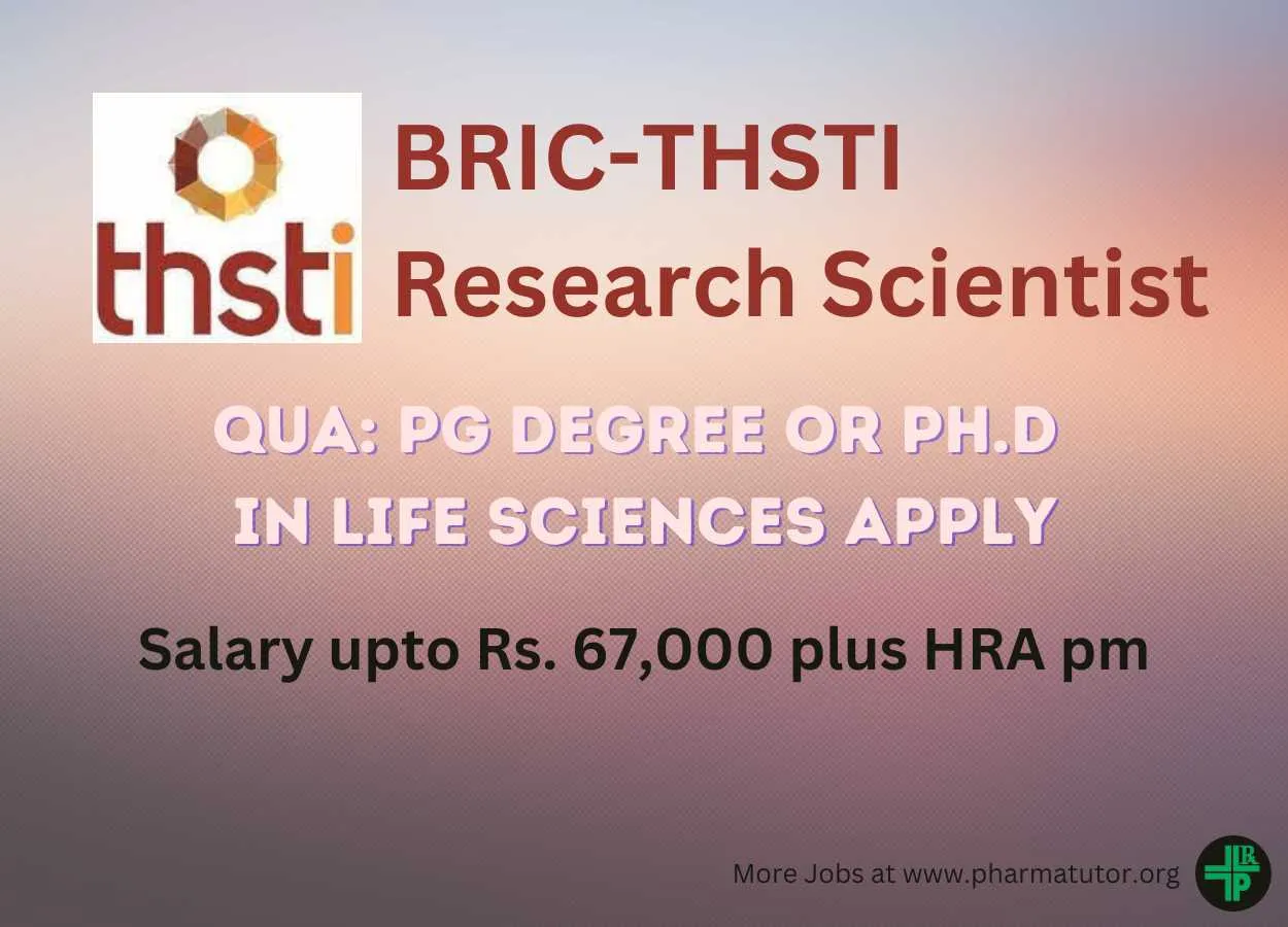 BRIC-THSTI looking for Research Scientist