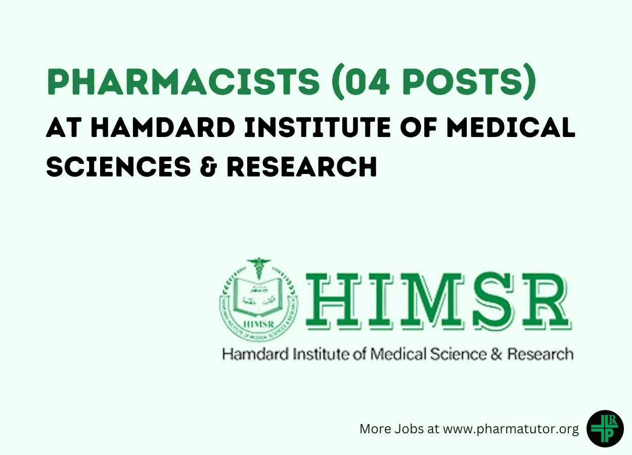 Career for Pharmacists at Hamdard Institute of Medical Sciences & Research