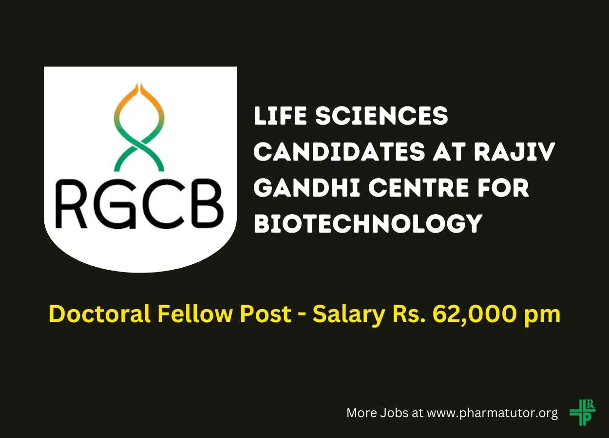 Job for Life Sciences candidates at Regional Centre for Biotechnology