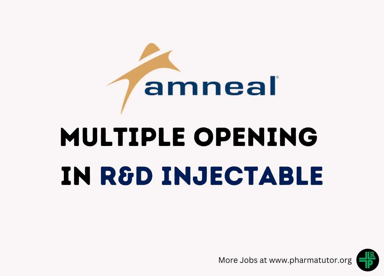 Multiple Opening in R&D Injectable at Amneal Pharma