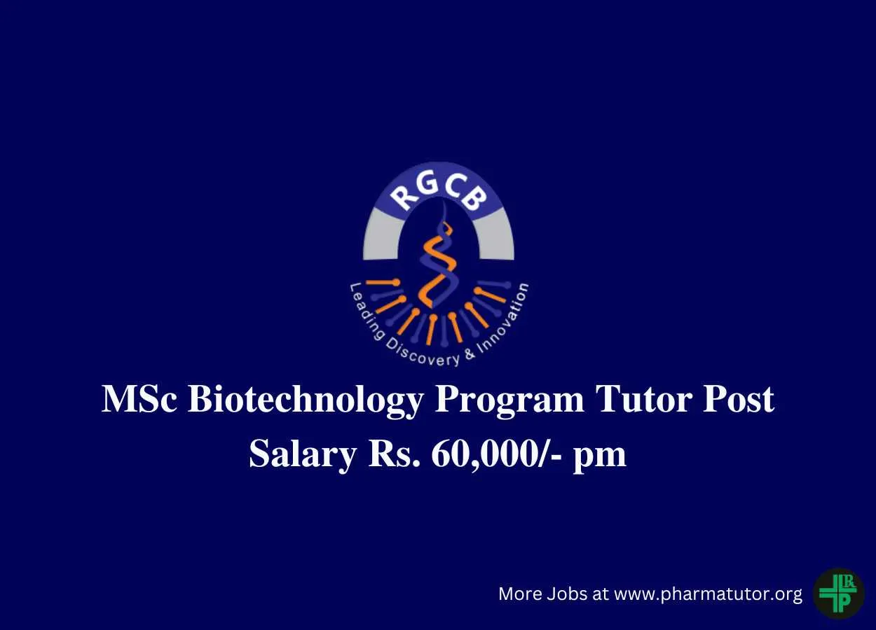 Work as MSc Biotechnology Program Tutor at RGCB