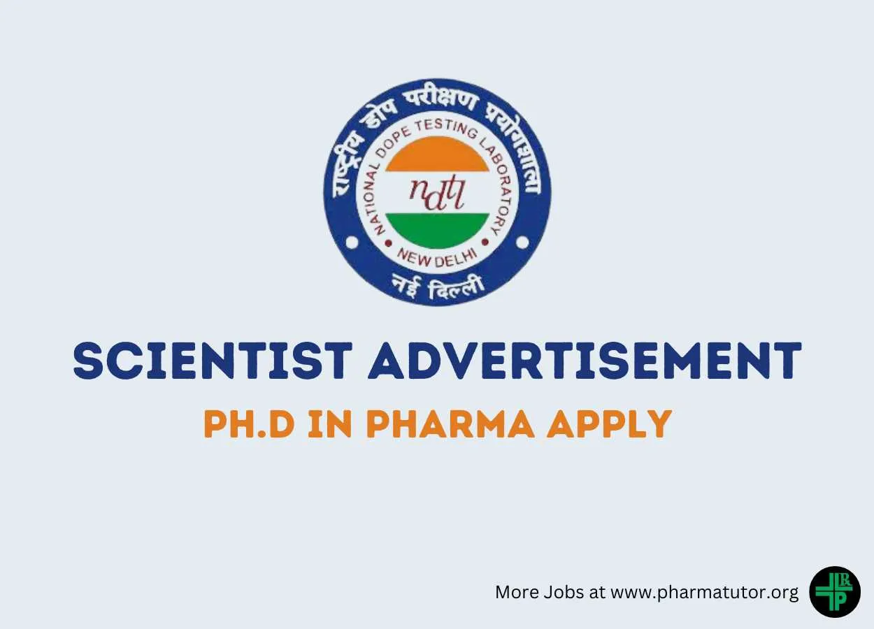 Advertisement for the of Post Scientist at National Dope Testing Laboratory