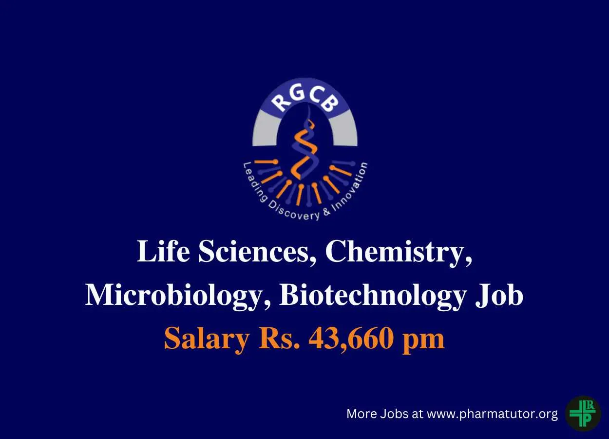 Vacancy for Junior Research Fellow at Rajiv Gandhi Centre for Biotechnology