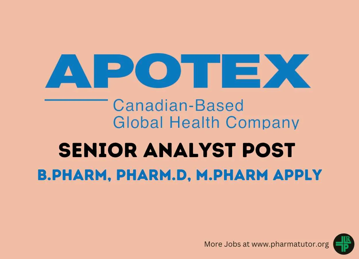 Apotex Inc looking for Senior Analyst 