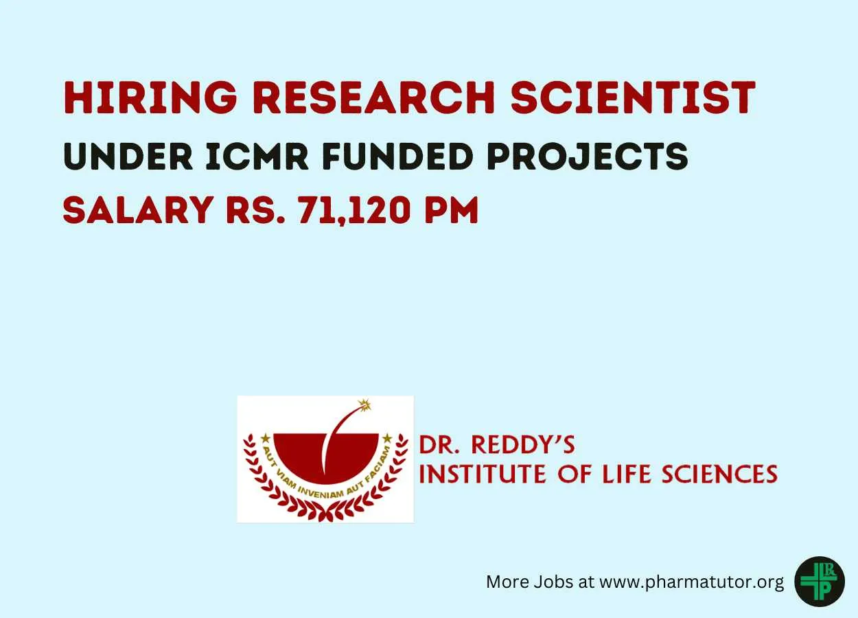 DRILS Hiring Research Scientist under ICMR funded projects