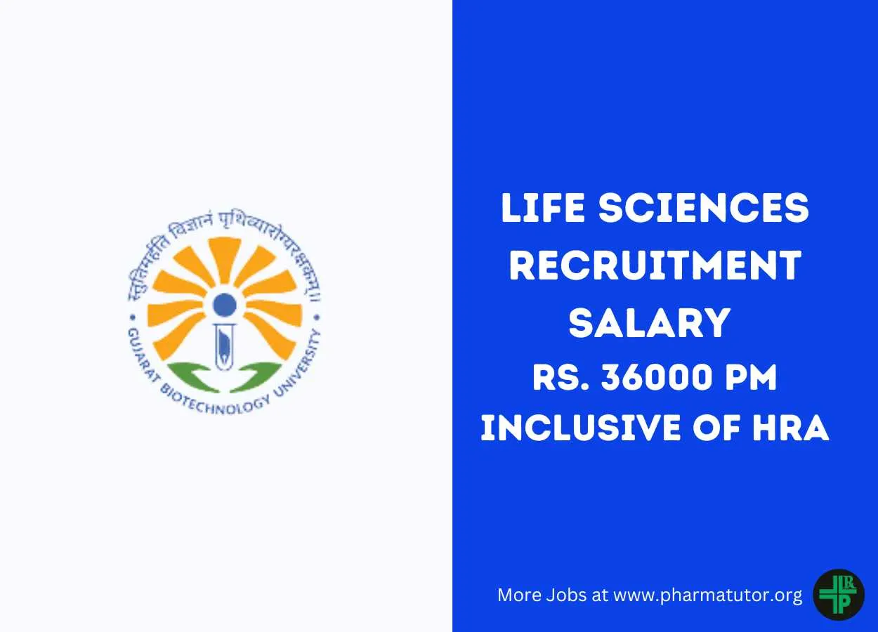 Gujarat Biotechnology University looking for Life Sciences candidates