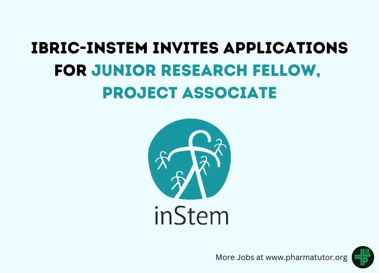 iBRIC-inStem invites applications for post of Junior Research Fellow, Project Associate