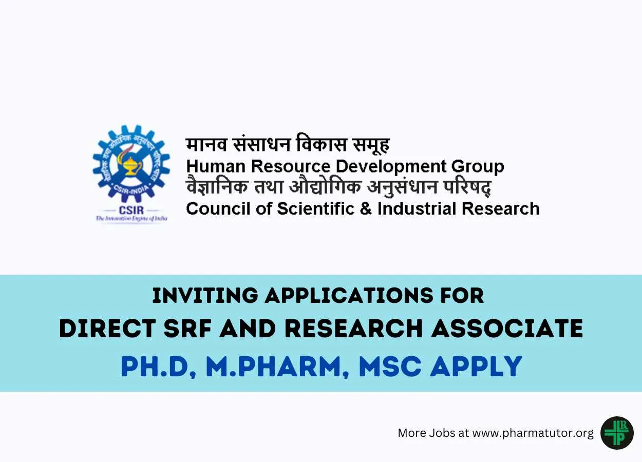 Inviting applications for Direct SRF and Research Associate at Human Resource Development Group of CSIR