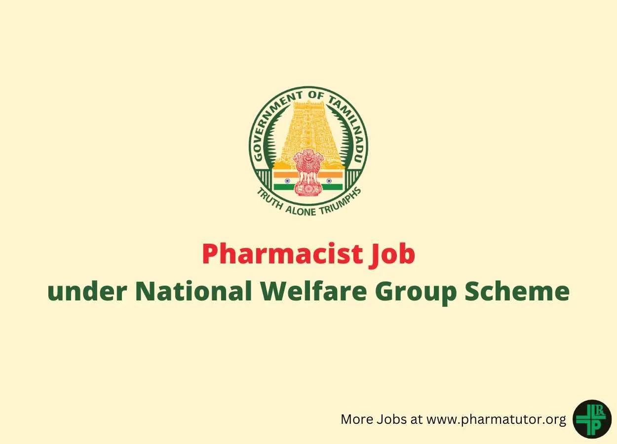 Job for Pharmacist under National Welfare Group Scheme