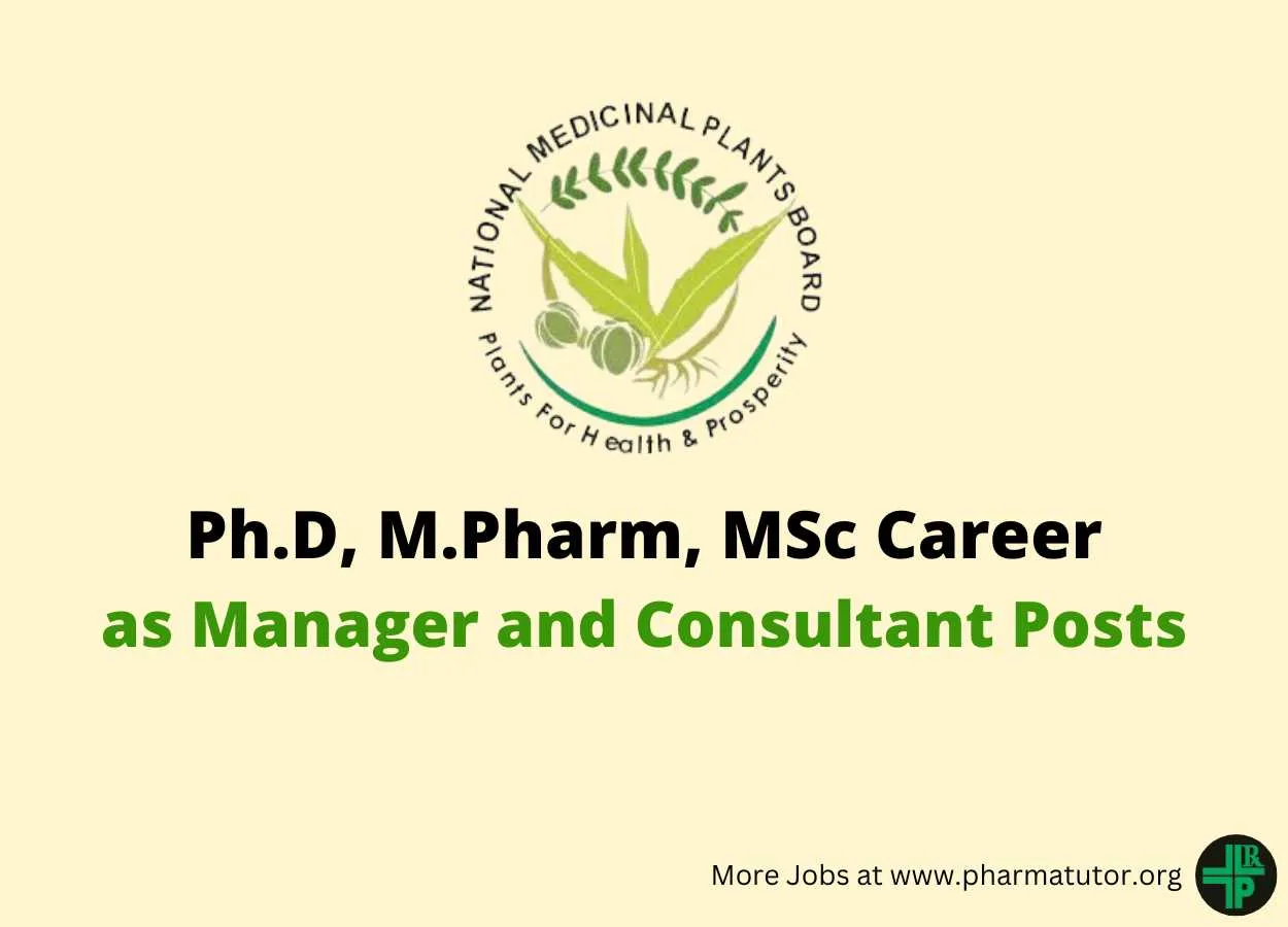 Opportunity for Ph.D, M.Pharm, MSc in NMPB, Ministry of Ayush