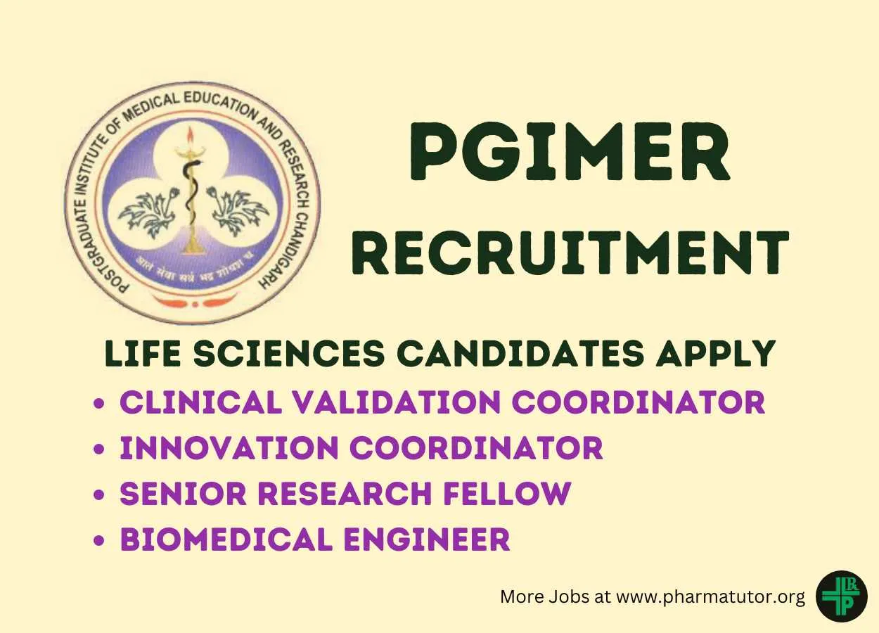 Recruitment for Life Sciences candidates at Biomedical Instruments & Devices Hub, PGIMER