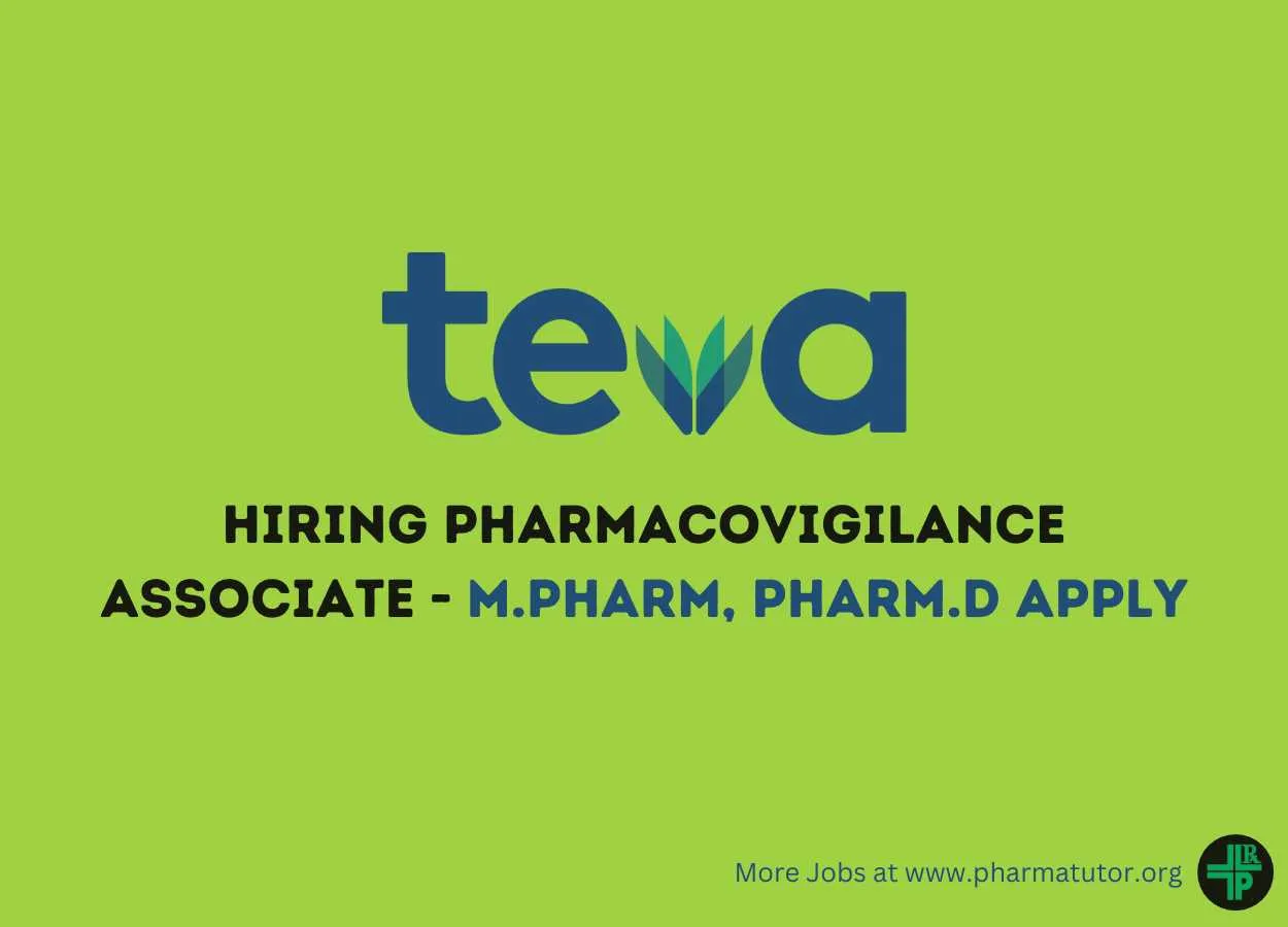 Teva Hiring Pharmacovigilance Associate