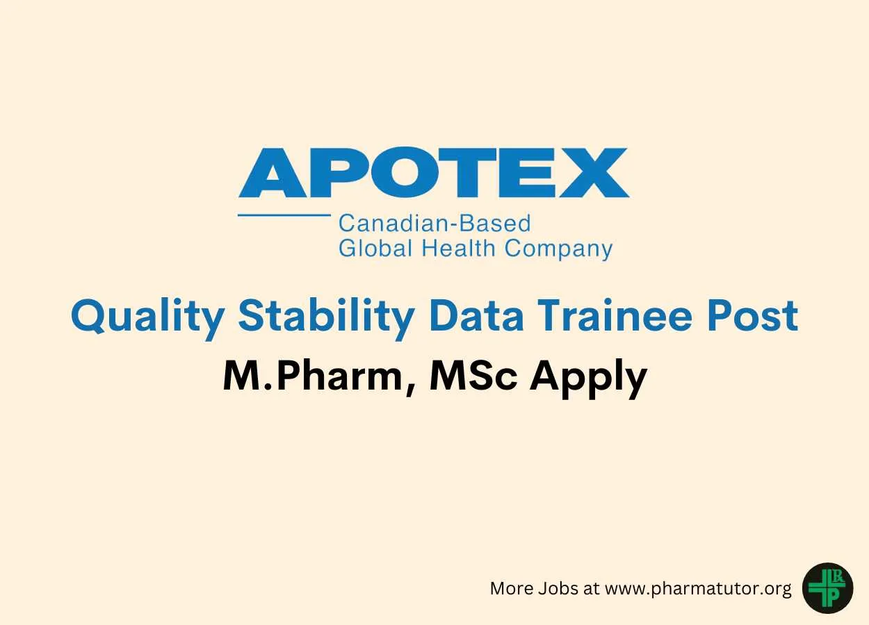 Work as Quality Stability Data Trainee at Apotex Inc