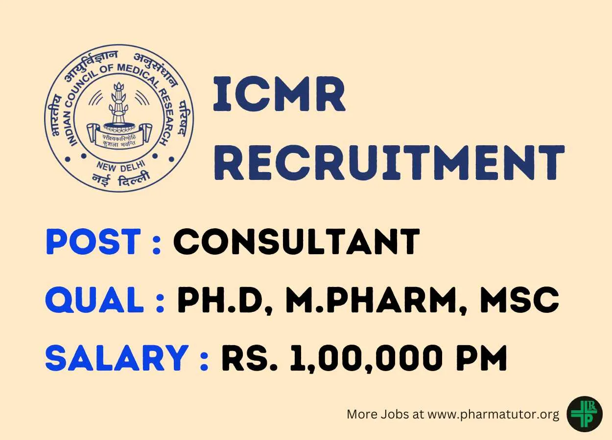 Applications are invited for post of Consultant at ICMR