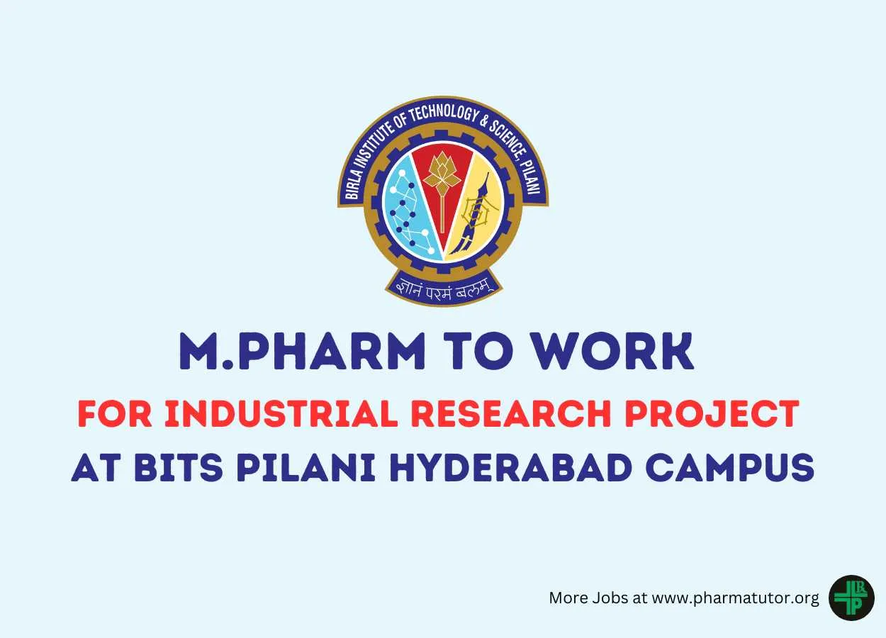 Call for Research Fellow for Industrial Research Project at BITS Pilani Hyderabad Campus