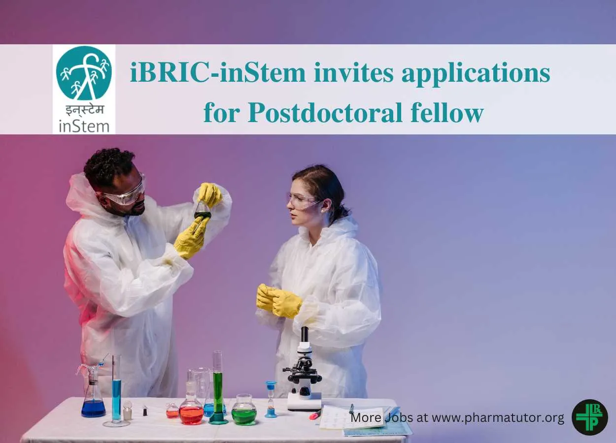 iBRIC-inStem invites applications for post of Postdoctoral fellow