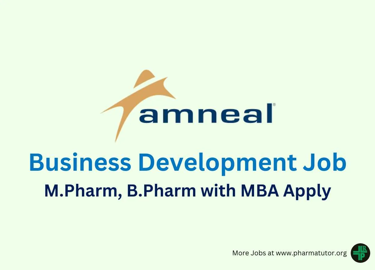 Job for M.Pharm, B.Pharm with MBA in Business Development at Amneal Pharmaceuticals