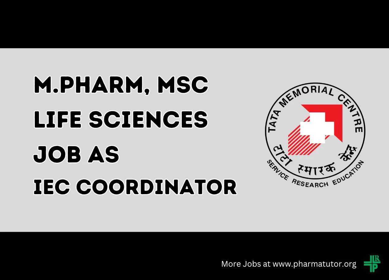 Job for M.Pharm, MSc Life Sciences as IEC Coordinator at Tata Memorial Centre - ACTREC