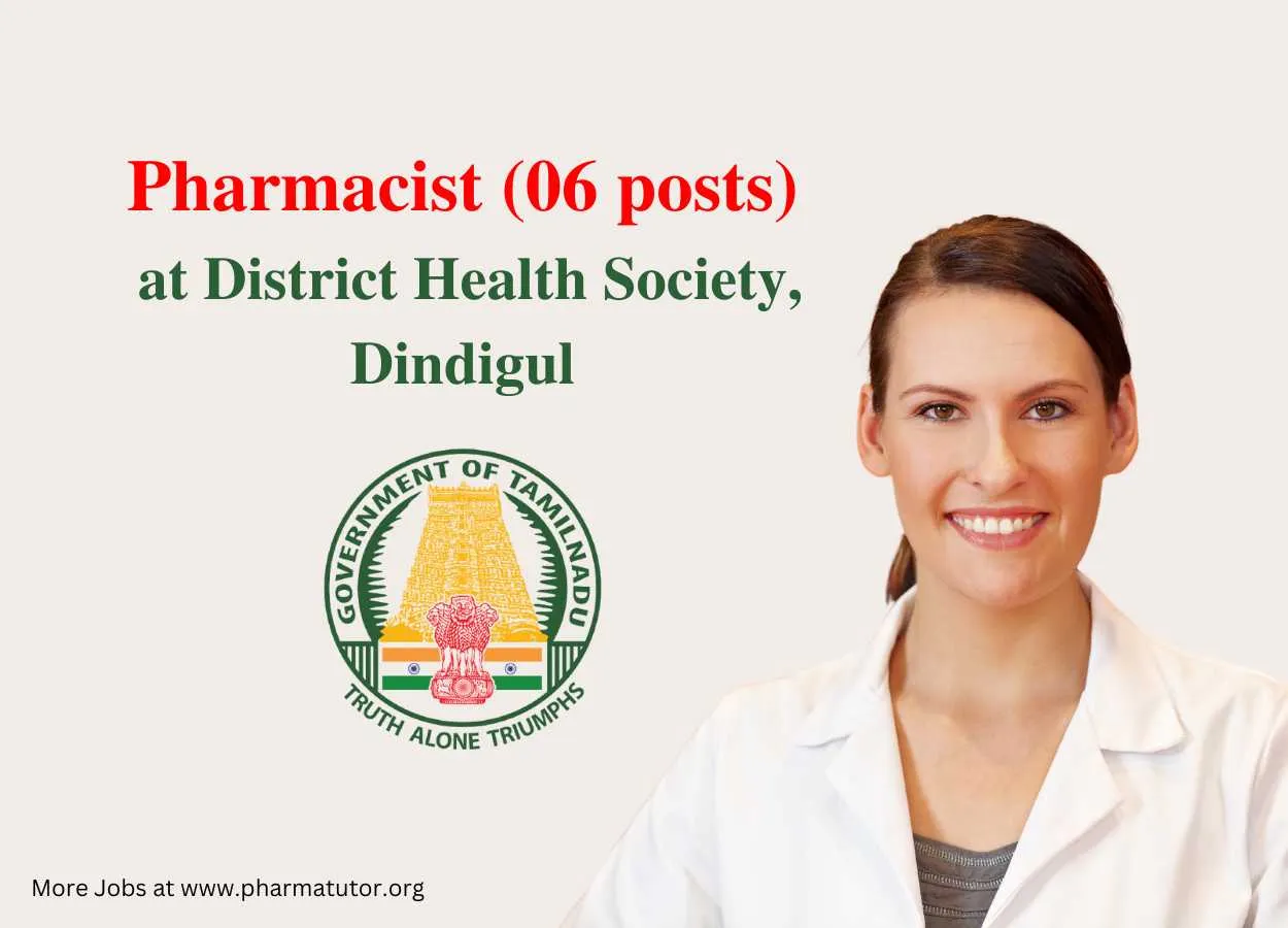 Job for Pharmacists at District Health Society, Dindigul