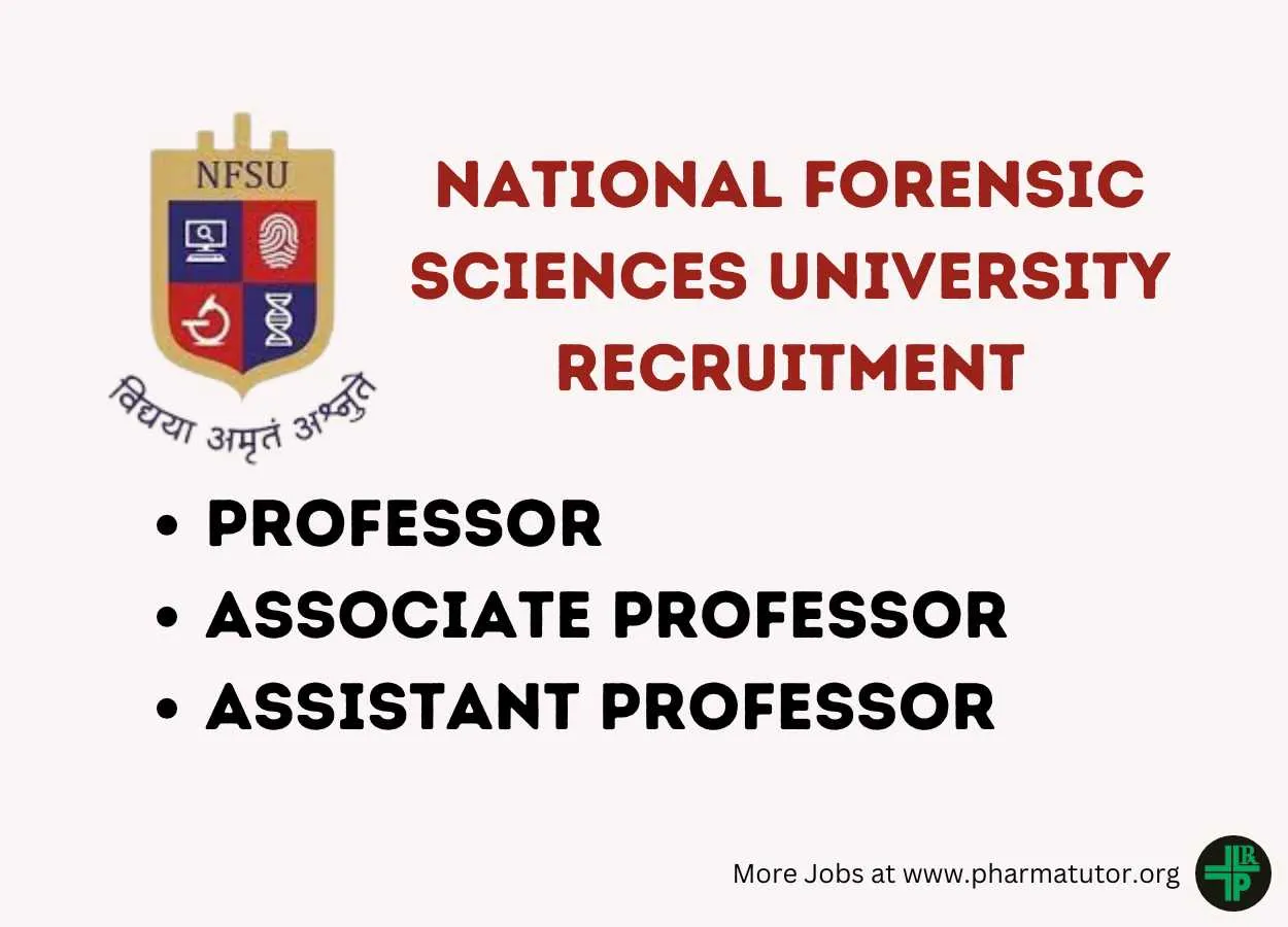 Job for Professor, Associate Professor, Assistant Professor at National Forensic Sciences University