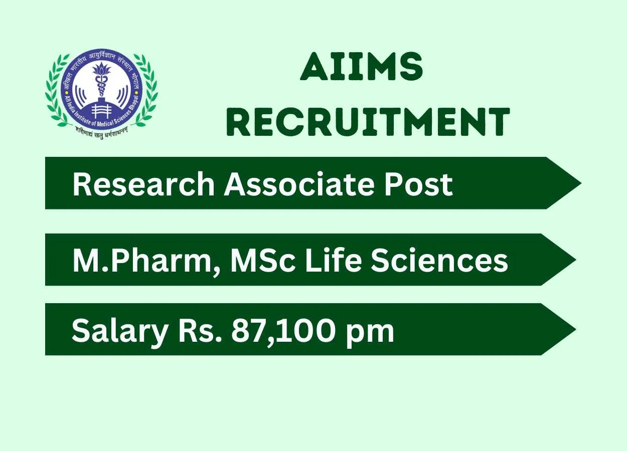 Opportunity for M.Pharm, MSc Life Sciences as Research Associate at AIIMS