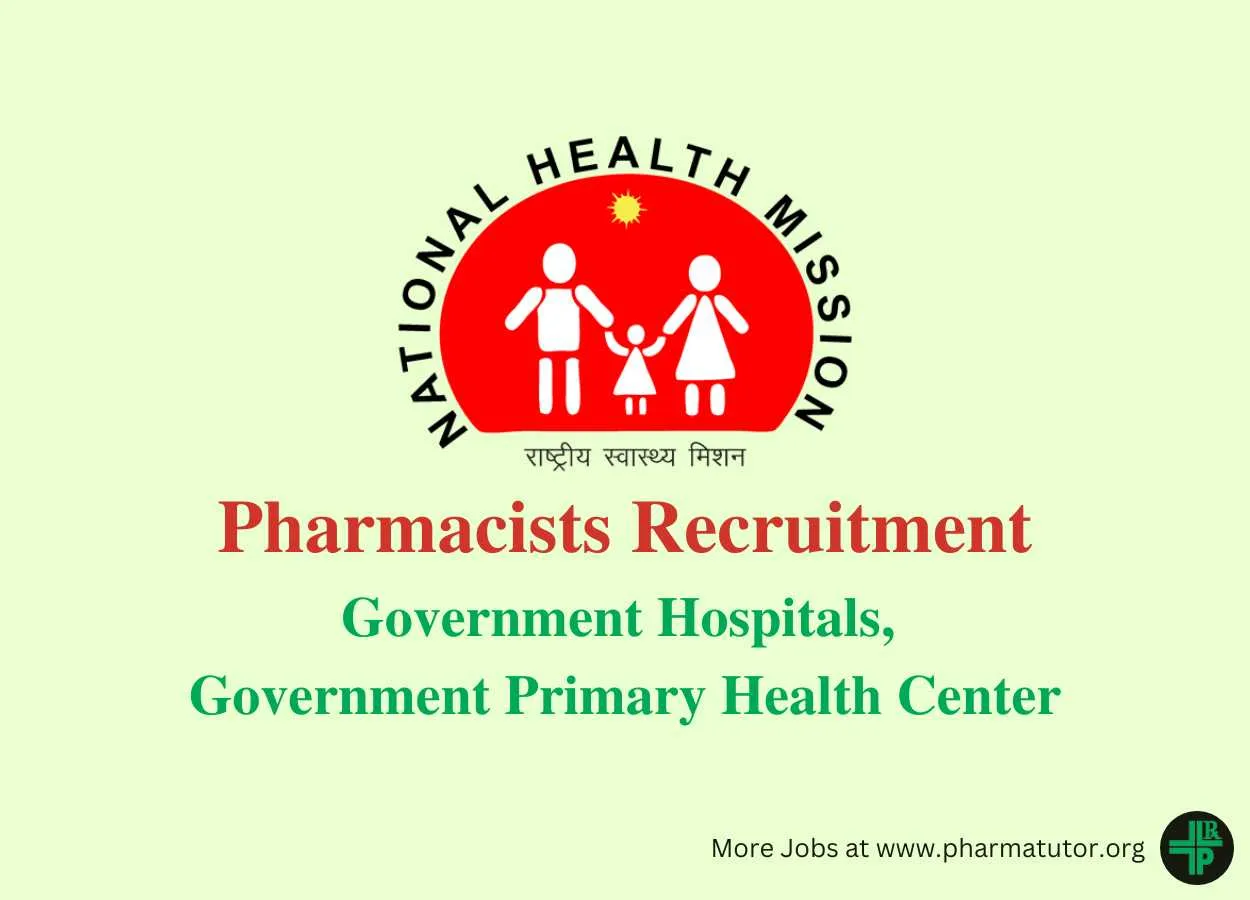 Pharmacists recruitment at Government Hospitals, Government Primary Health Center and Welfare Centers