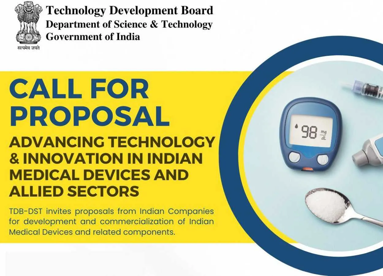 TDB-DST invites proposals from Indian Companies for development and commercialization of Indian Medical Devices and related components