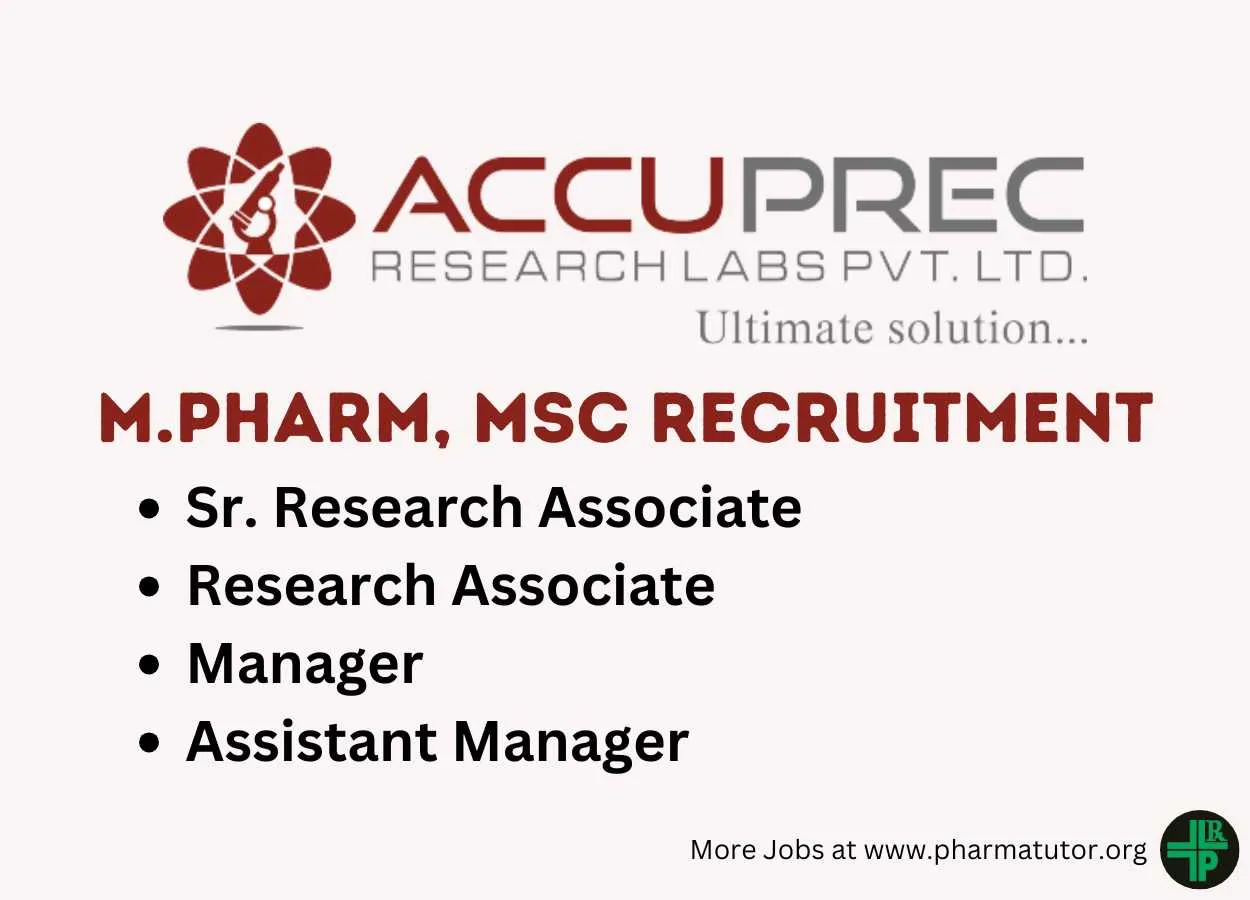 Accuprec Research Hiring Research Associate, Manager