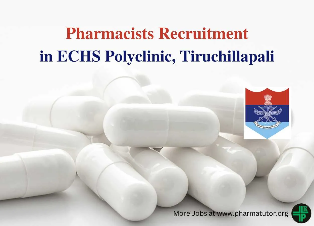 Job for Pharmacists in ECHS Polyclinic Tiruchillapali